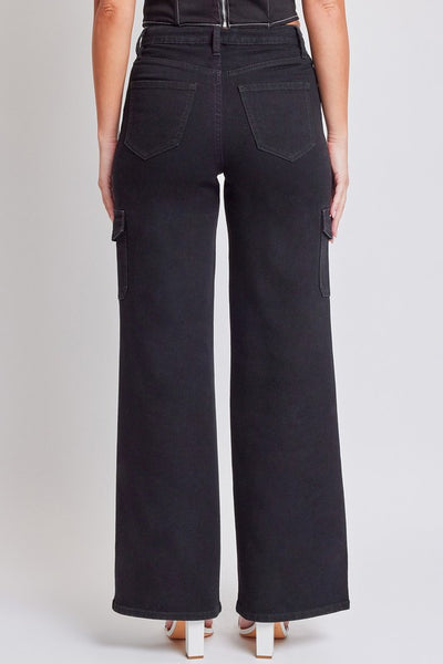 Black Wide Leg Cargo Jeans