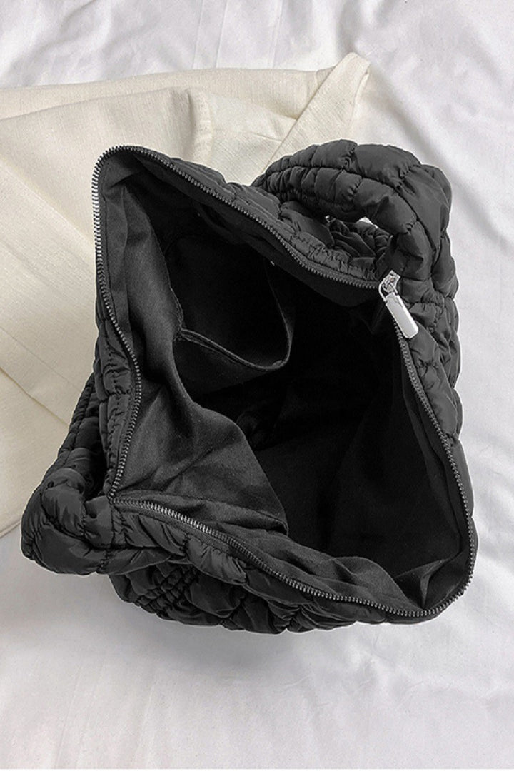 Black Puff Quilted Crossbody Bag