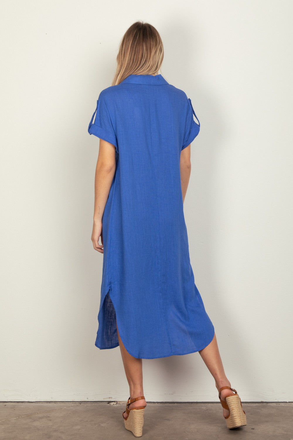 Royal Blue Nicole Woven Midi Dress