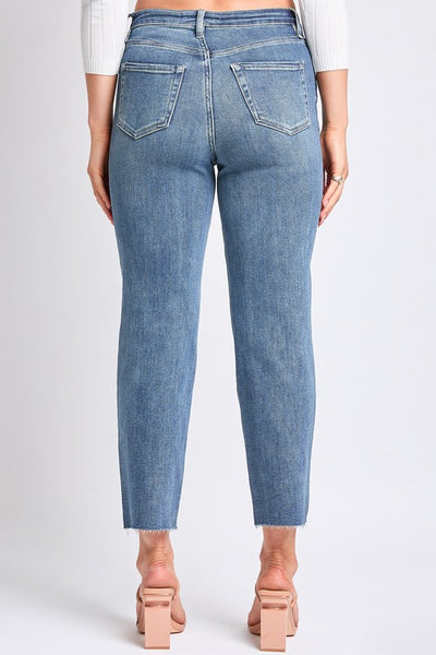 High Rise Cropped Straight Leg Jean