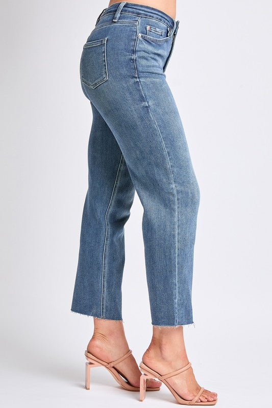 High Rise Cropped Straight Leg Jean