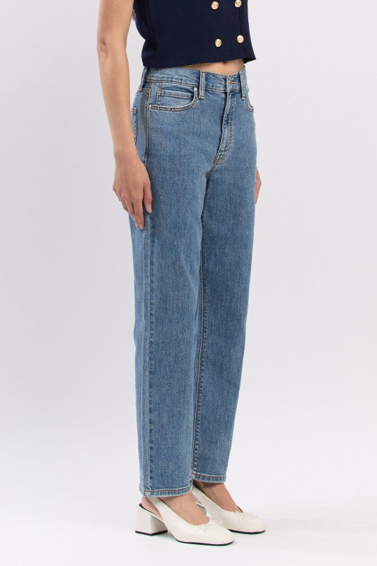 Eunina Olsen Light Super High Rise Straight Leg Jeans