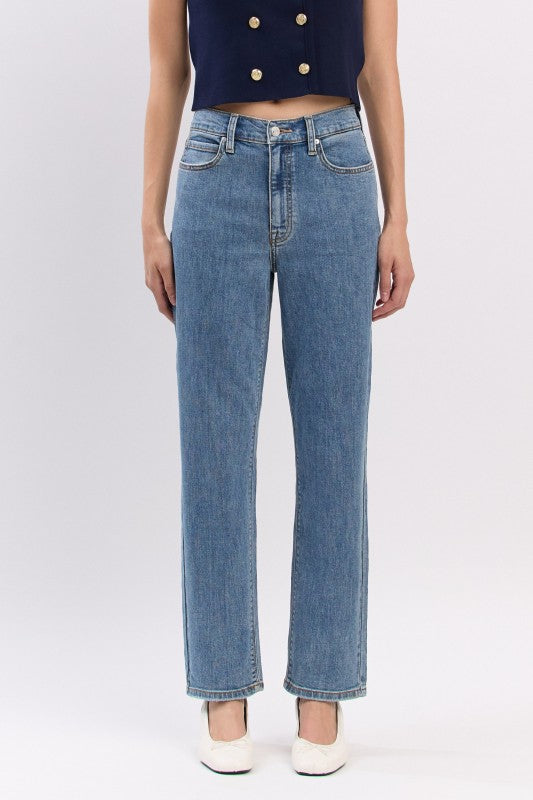 Eunina Olsen Light Super High Rise Straight Leg Jeans