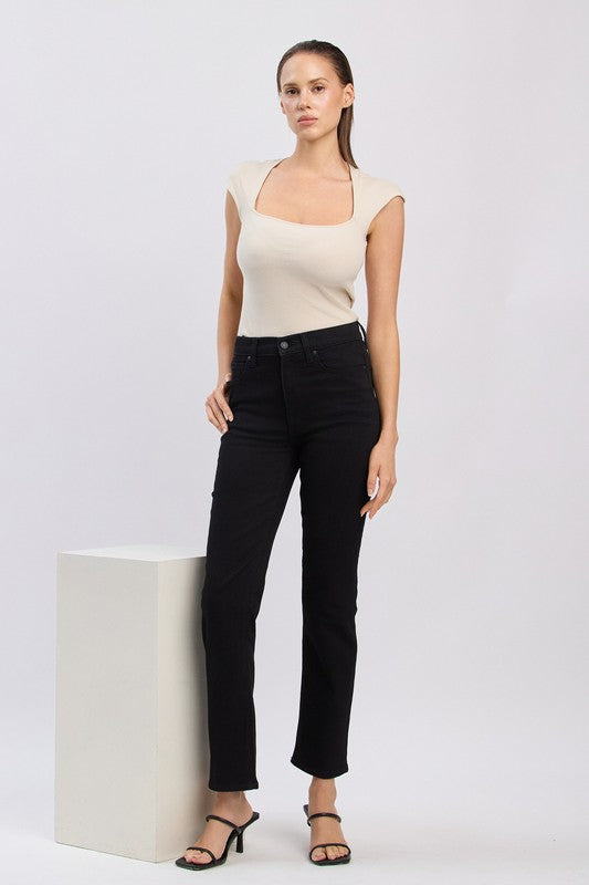 Eunina Luna Black High Rise Slim Leg Jeans