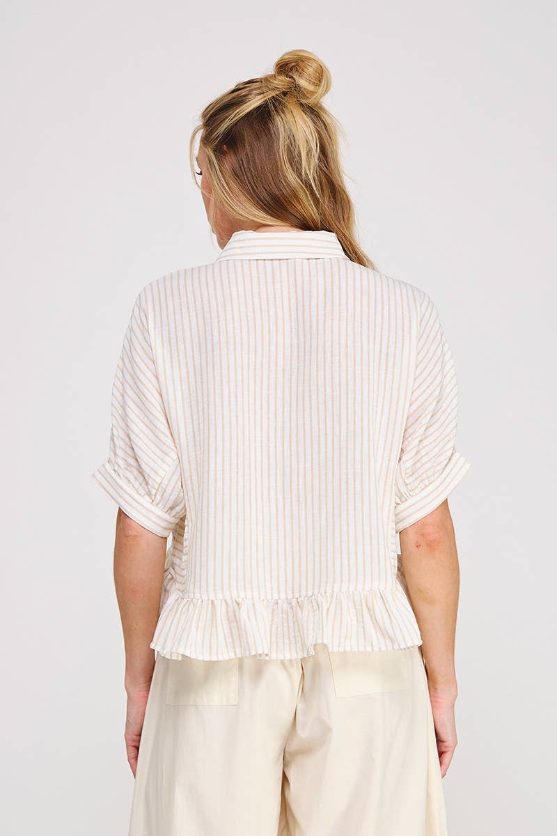 Natural Button Down Top