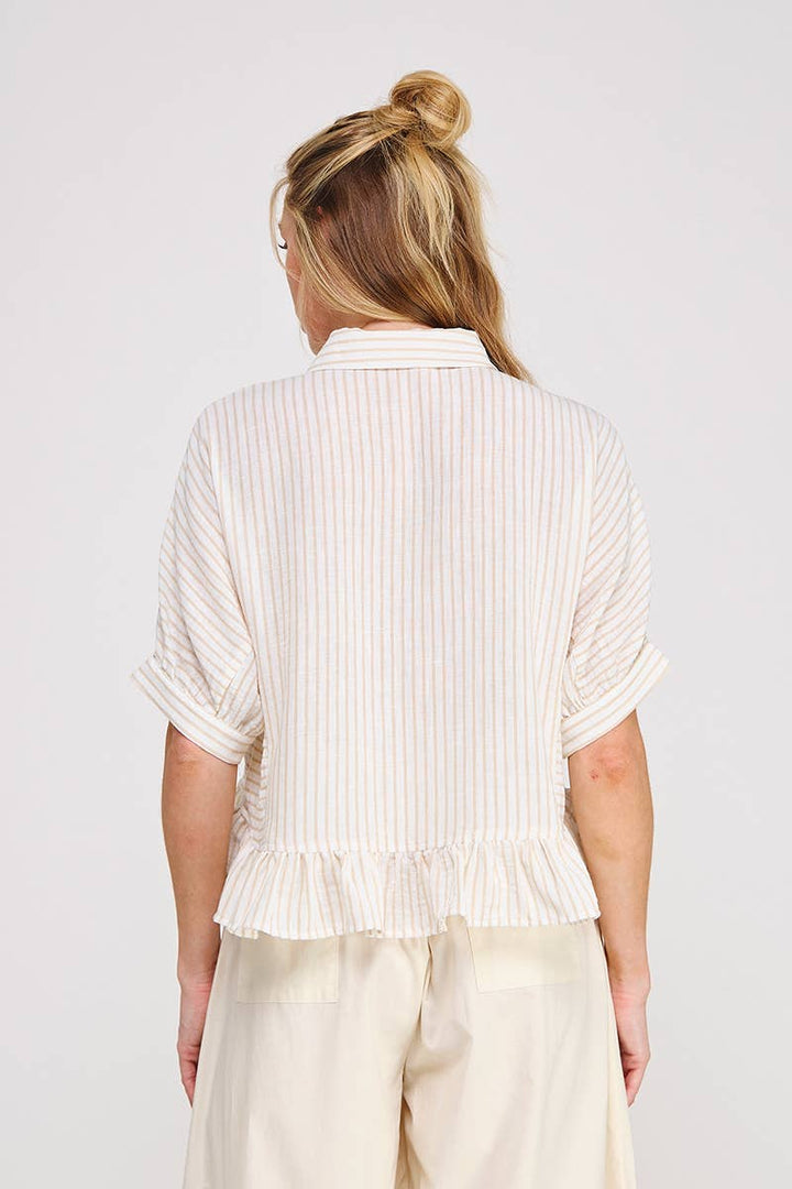 Natural Button Down Top