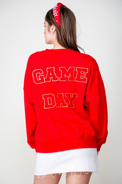 Red Game Day Football Sweater