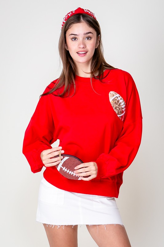 Red Game Day Football Sweater