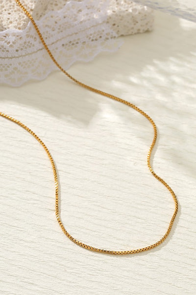 Gold Box Chain Necklace