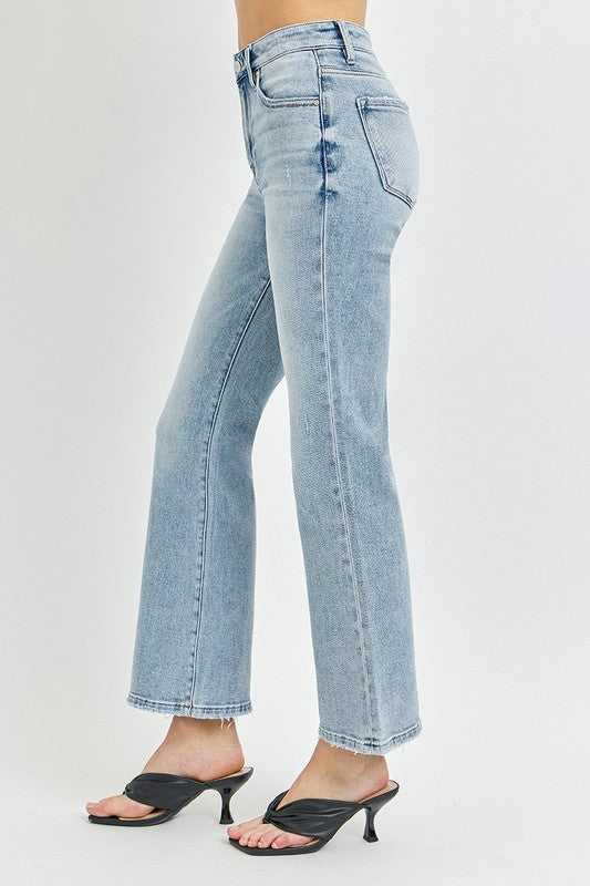 Risen High Rise Ankle Flare Jeans