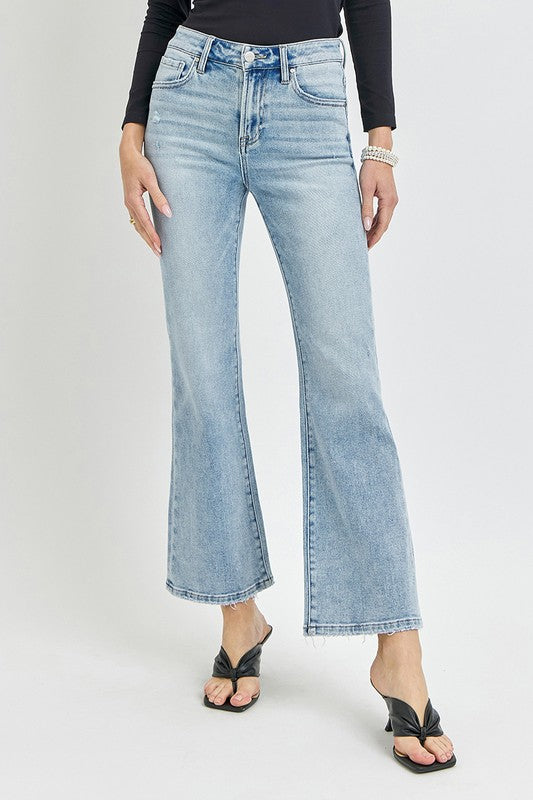 Risen High Rise Ankle Flare Jeans