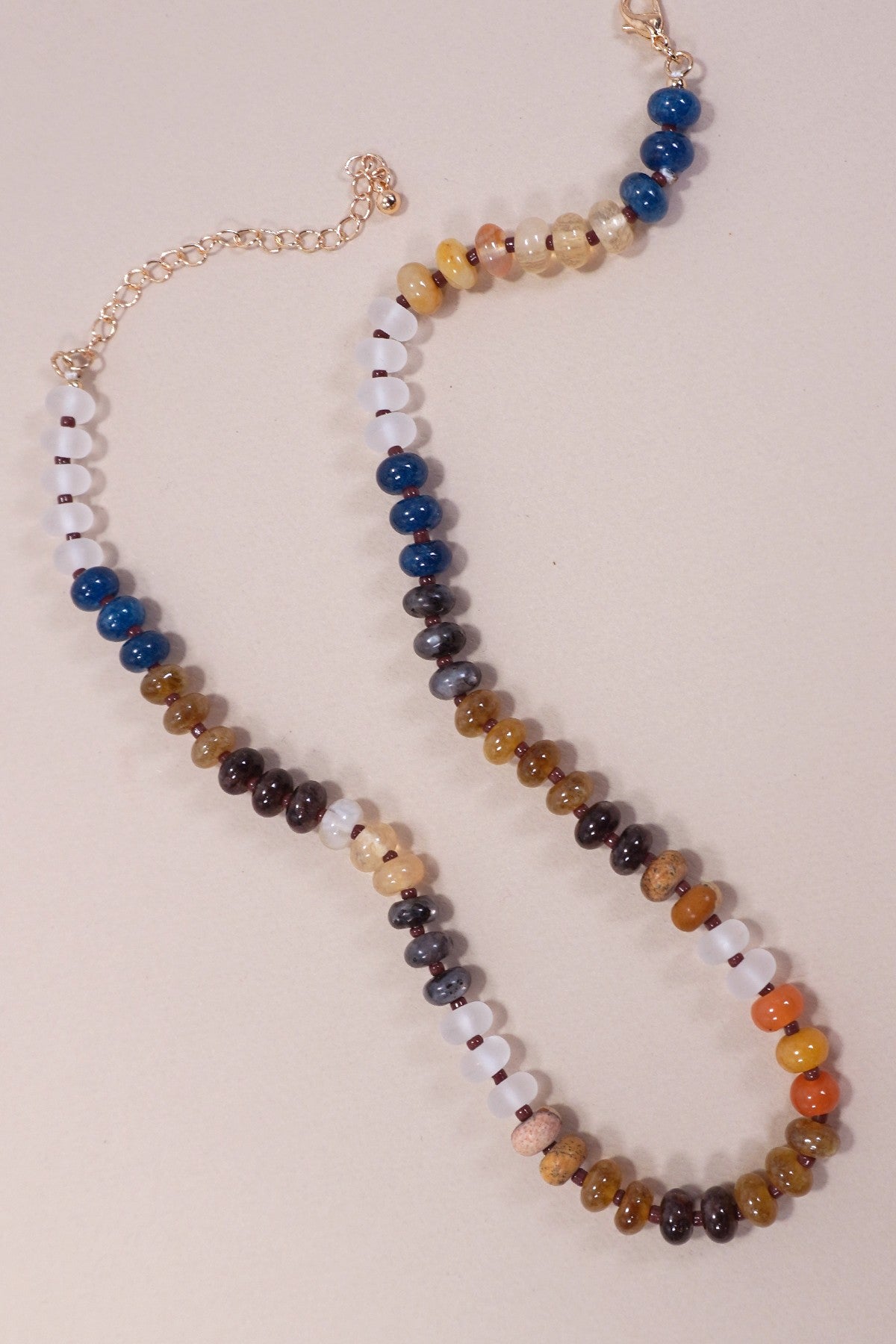 Brown Natural Agate Bead Necklace