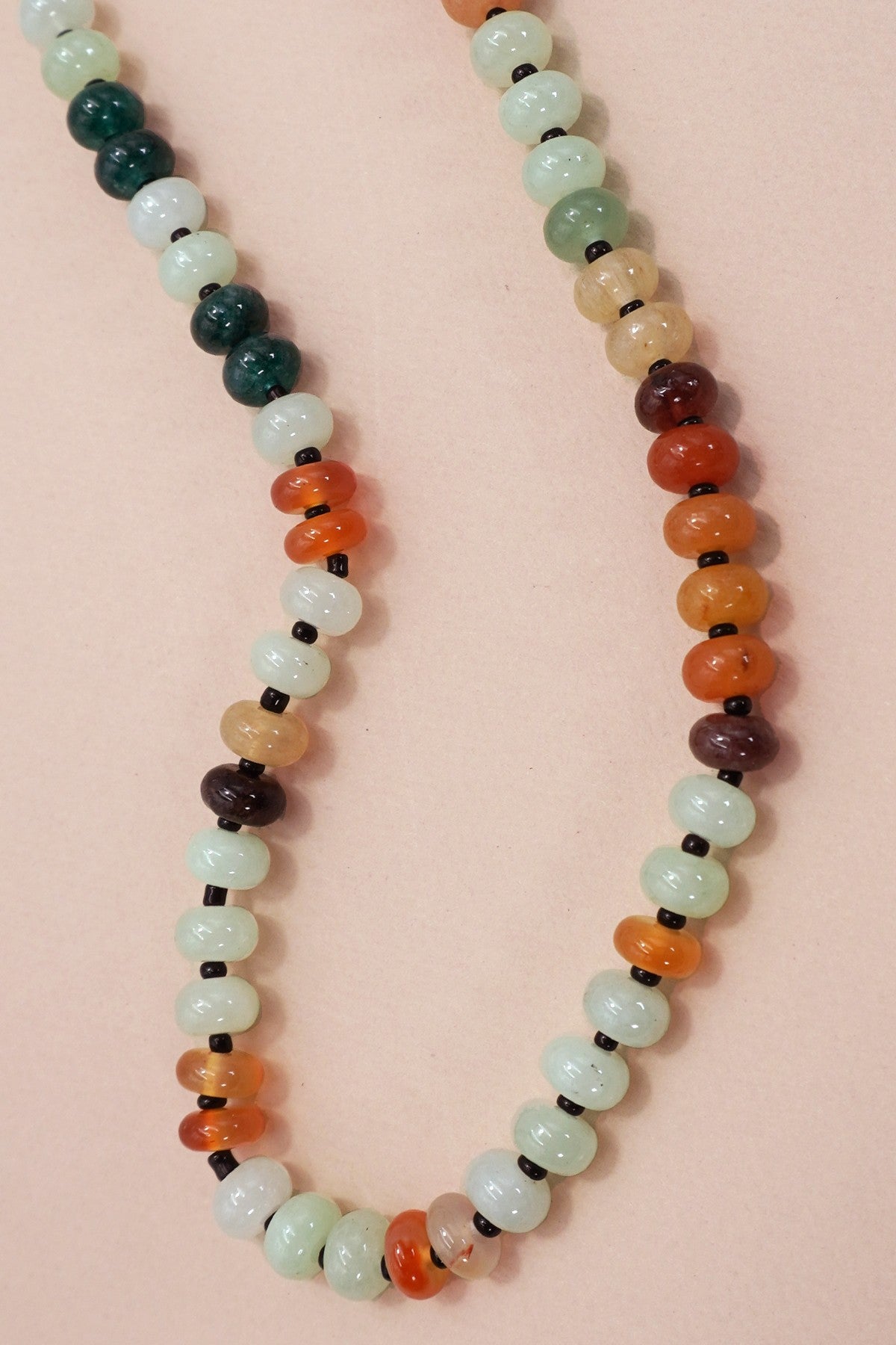 Sage Natural Agate Bead Necklace