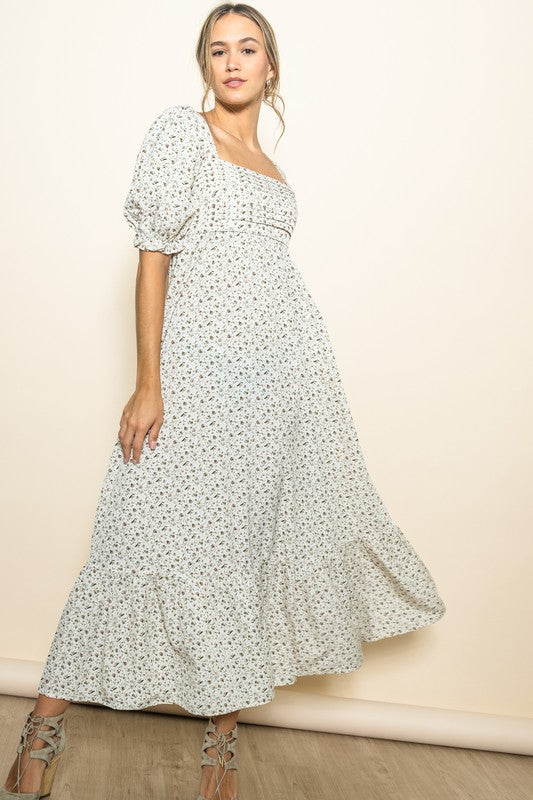 Alison Cream Floral Maxi Dress