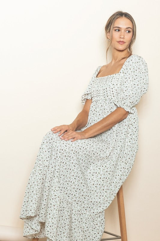 Alison Cream Floral Maxi Dress