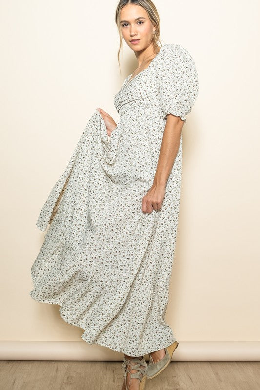 Alison Cream Floral Maxi Dress