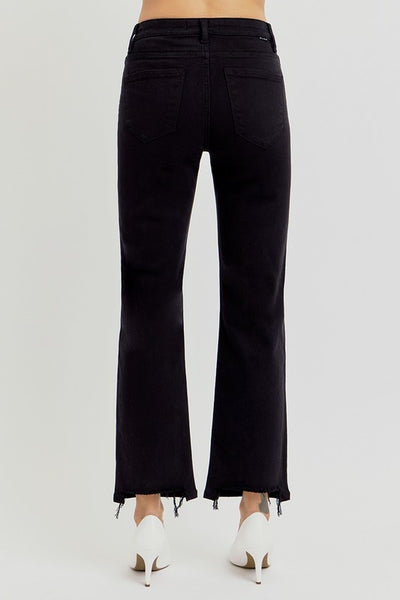 Risen Black High Rise Crop Straight Pants