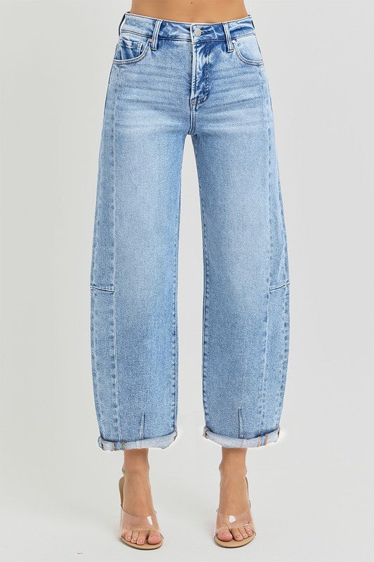 Risen High Rise Barrel Jeans