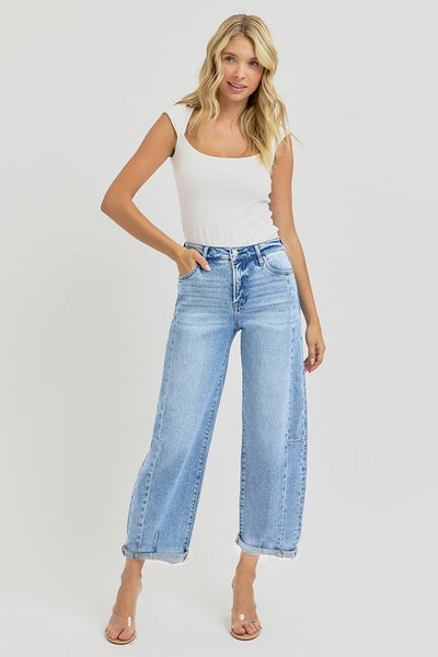 Risen High Rise Barrel Jeans
