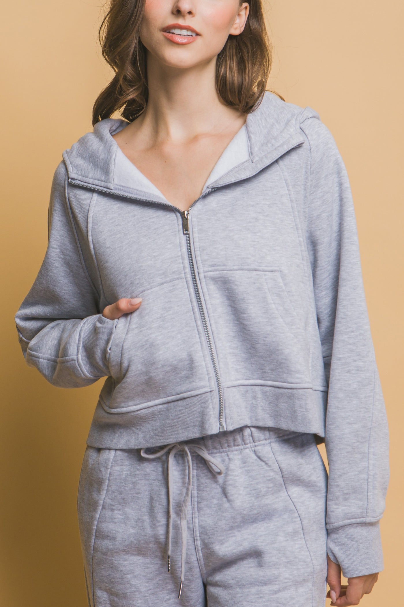 Heather Grey Full Zip Hoodie