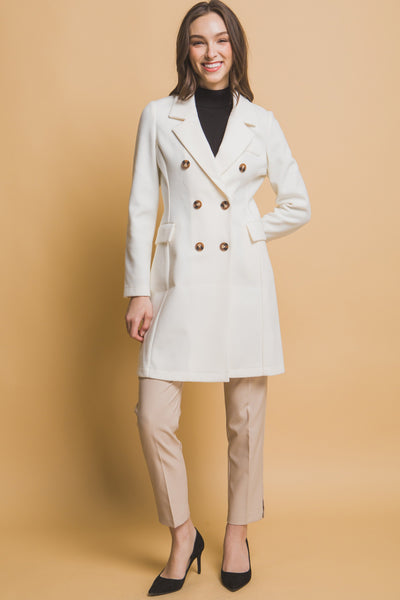 Ivory Double Breasted Coat