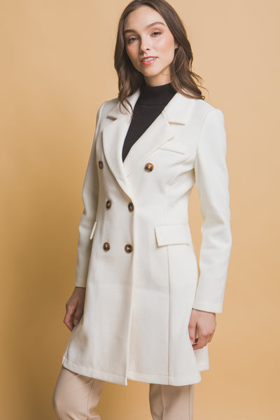 Ivory Double Breasted Coat