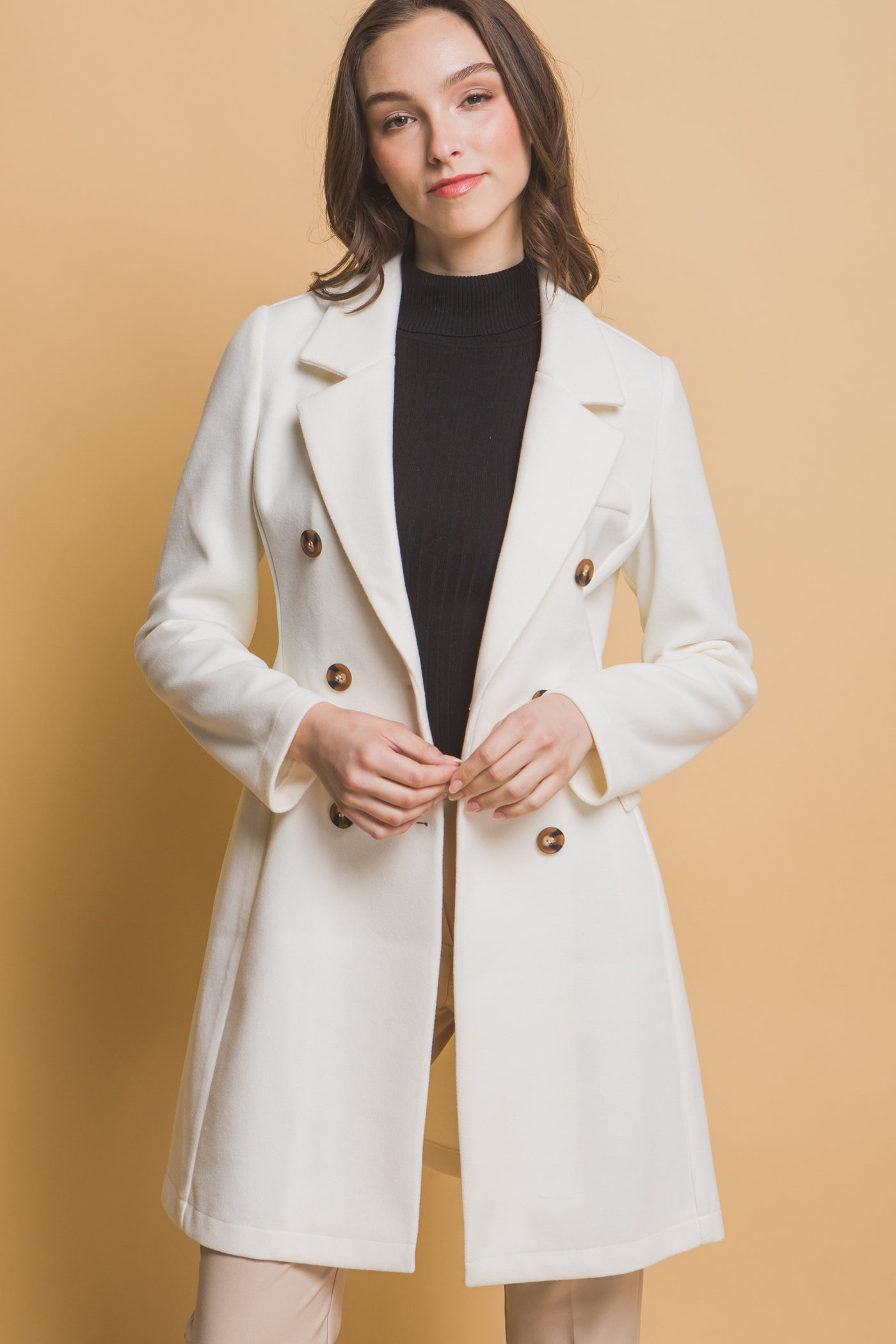 Ivory Double Breasted Coat