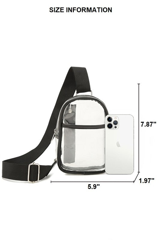 Black Clear Crossbody Sling Bag