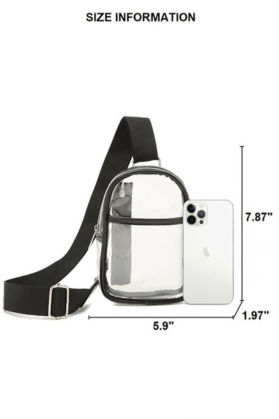 Black Clear Crossbody Sling Bag