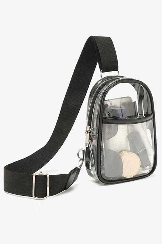 Black Clear Crossbody Sling Bag