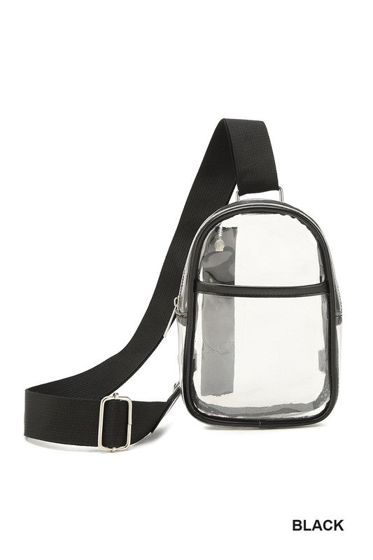 Black Clear Crossbody Sling Bag