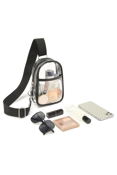 Black Clear Crossbody Sling Bag