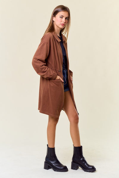 Chocolate Zip-up French Terry Dress