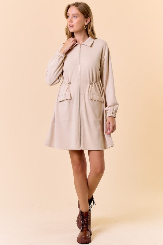 Oat Zip-up French Terry Dress