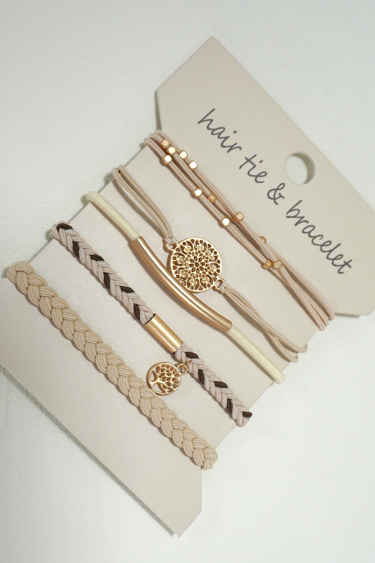 Off White Boho Bracelet Hair Ties