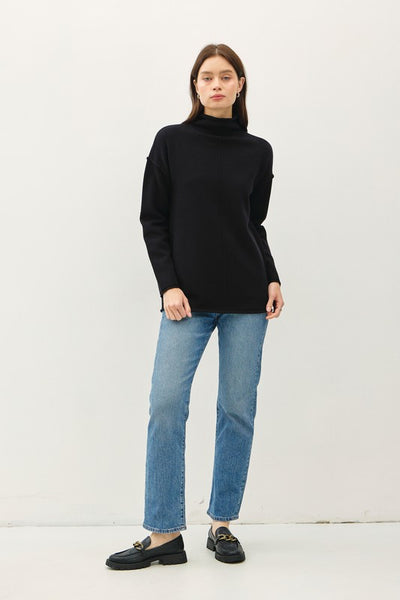 Black Funnel Neck Sweater