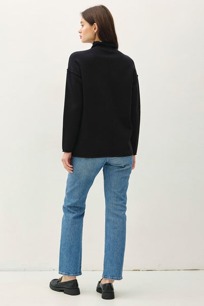 Black Funnel Neck Sweater