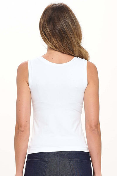 White Reversible High-Low Seamless Tank