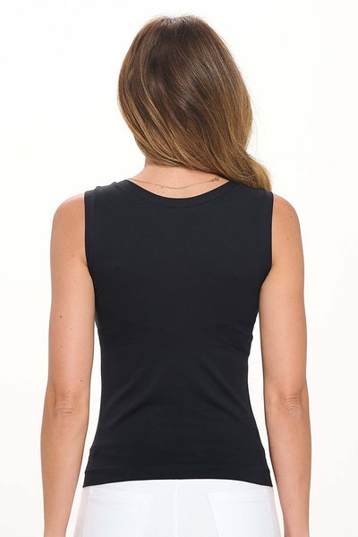 Black Reversible High-Low Seamless Tank