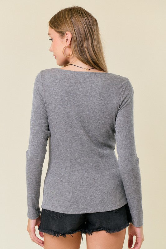 Dark Grey Snap Button Cardigan