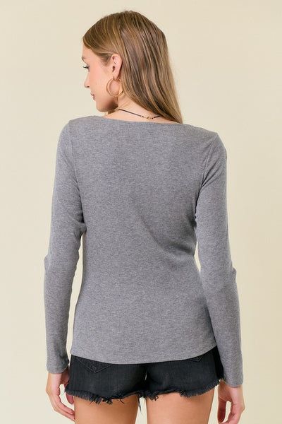 Dark Grey Snap Button Cardigan