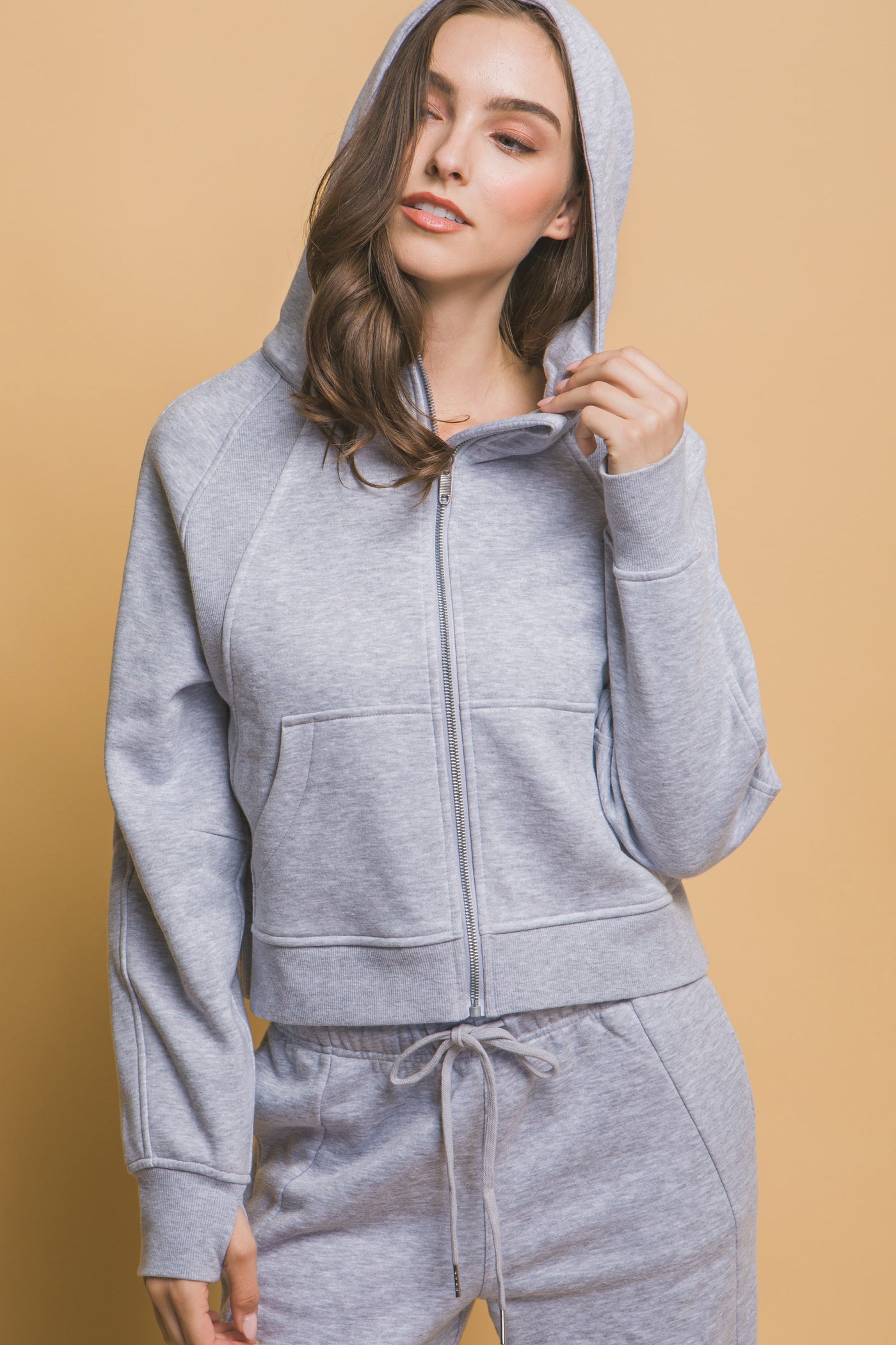 Heather Grey Full Zip Hoodie