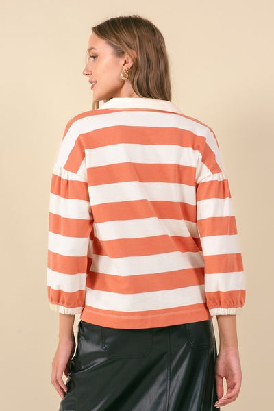 Orange Striped Rugby Shirt