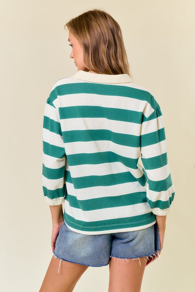 Green Striped Rugby Shirt