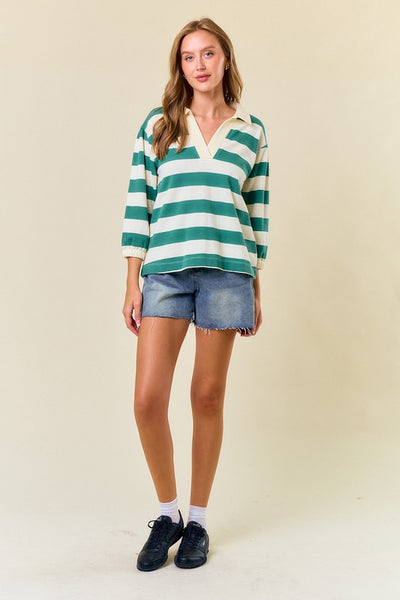 Green Striped Rugby Shirt
