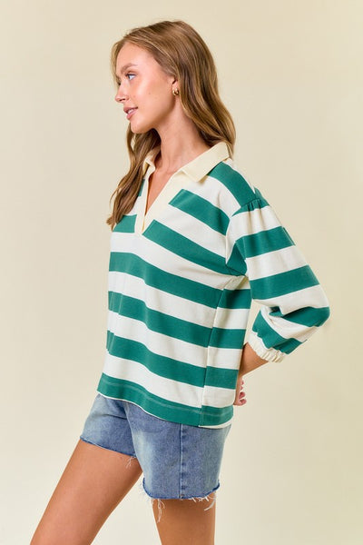 Green Striped Rugby Shirt