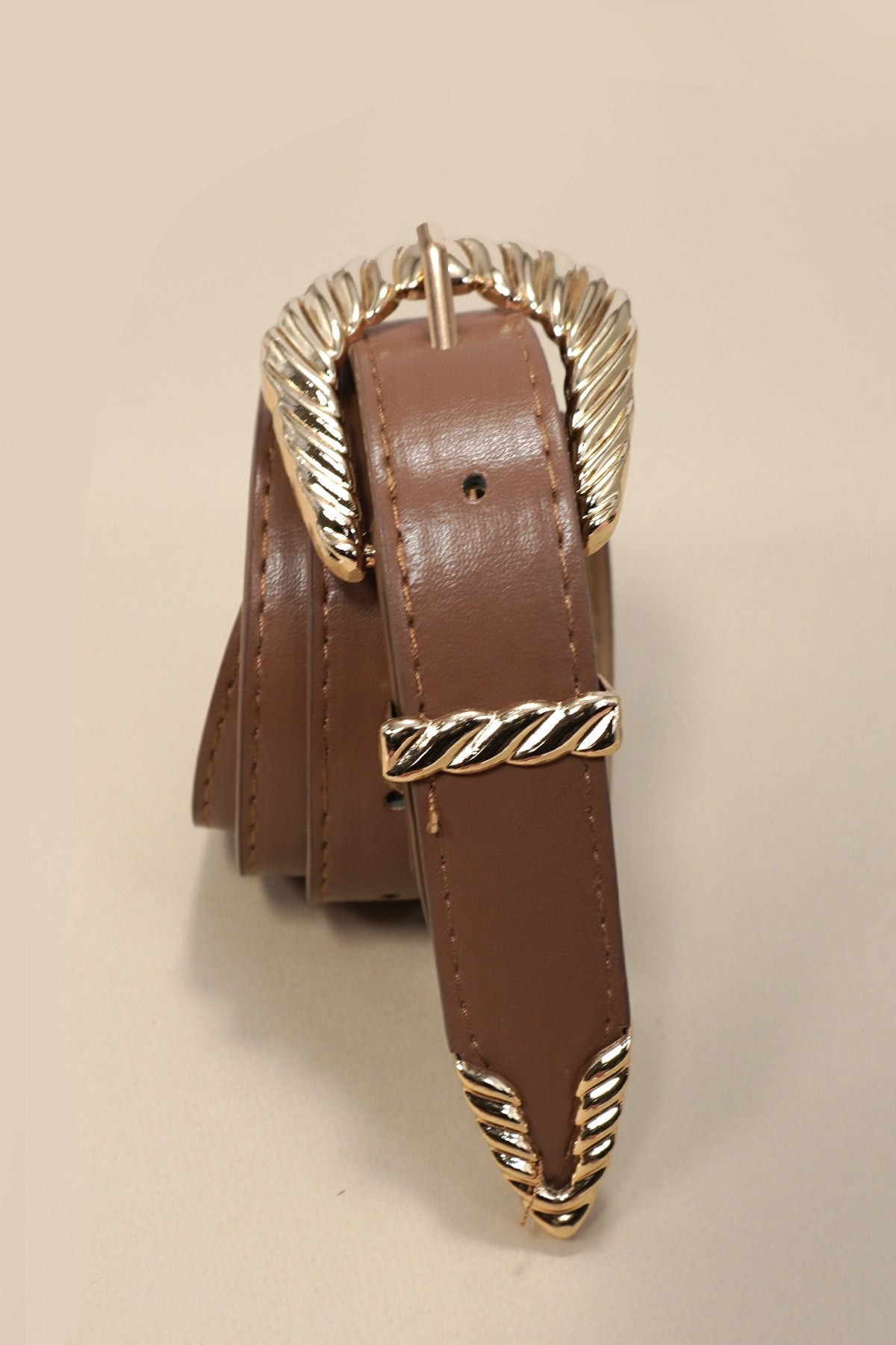 Taupe Western Carved Leather Belt