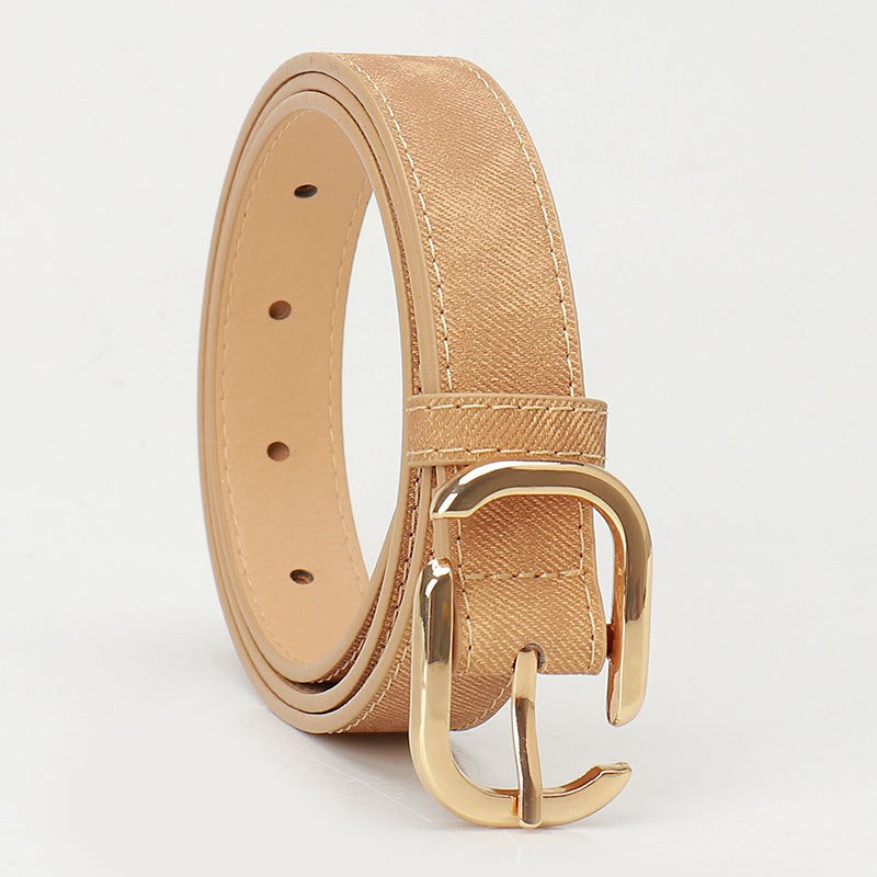 Taupe Faux Leather Belt