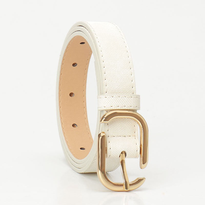 Off White Faux Leather Belt