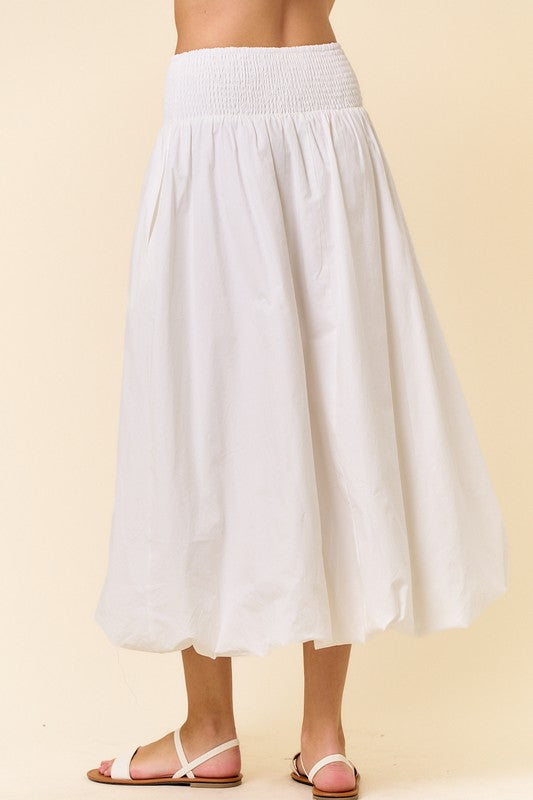 White Bubble Hem Maxi Skirt – Evie and Co Boutique